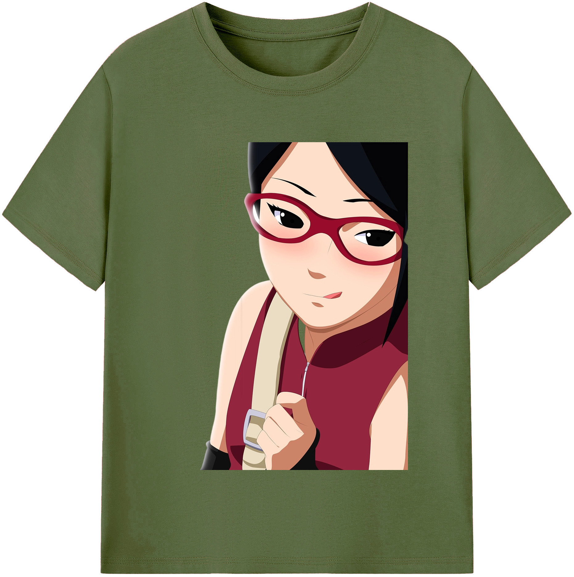 （画像用） NARUTO -ナルト- うちは サラダ Uchiha Sarada 綿100％半袖Tシャツ（フロントプリント）